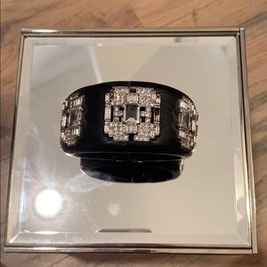 Alexis Bittar Lucite Black and Crystal Cuff